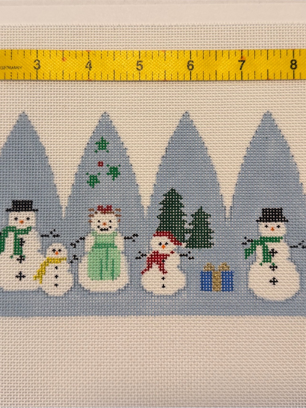 NWT Holiday Snowman Family Needlepoint Canvas by CC Designs